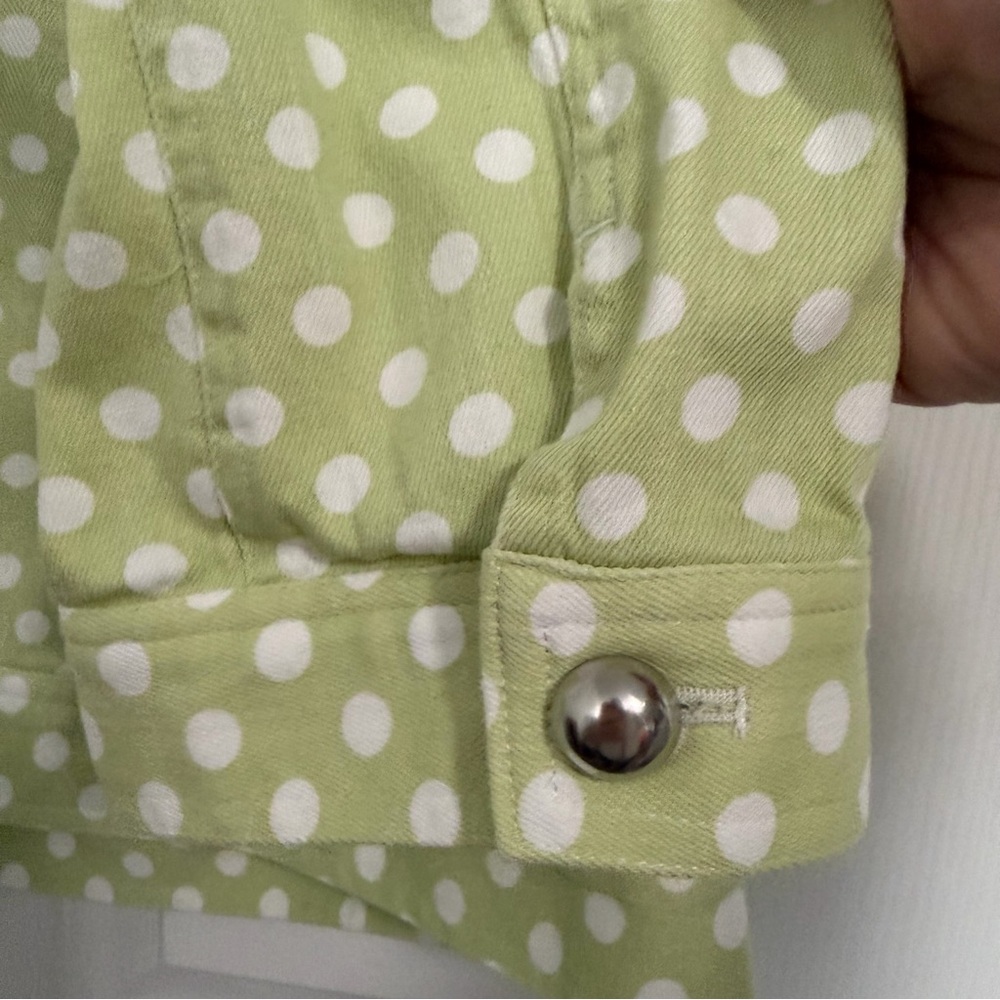 Christopher & Banks Green Polka Dot Jean Jacket - Picture 7 of 11